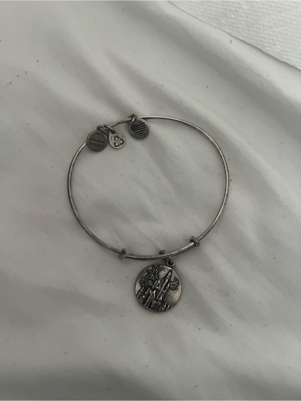 Silver Disney Castle Alex & Ani Charm Bangle Bracelet